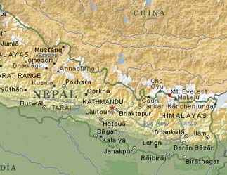 Гималаи. Карта
